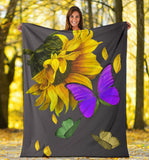 Butterfly Sunflower Blanket