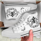Black_White Boho Ladybird hand painted shoes