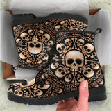 Leather Boots Women, Womens Skull Boots, Handmade Shoes