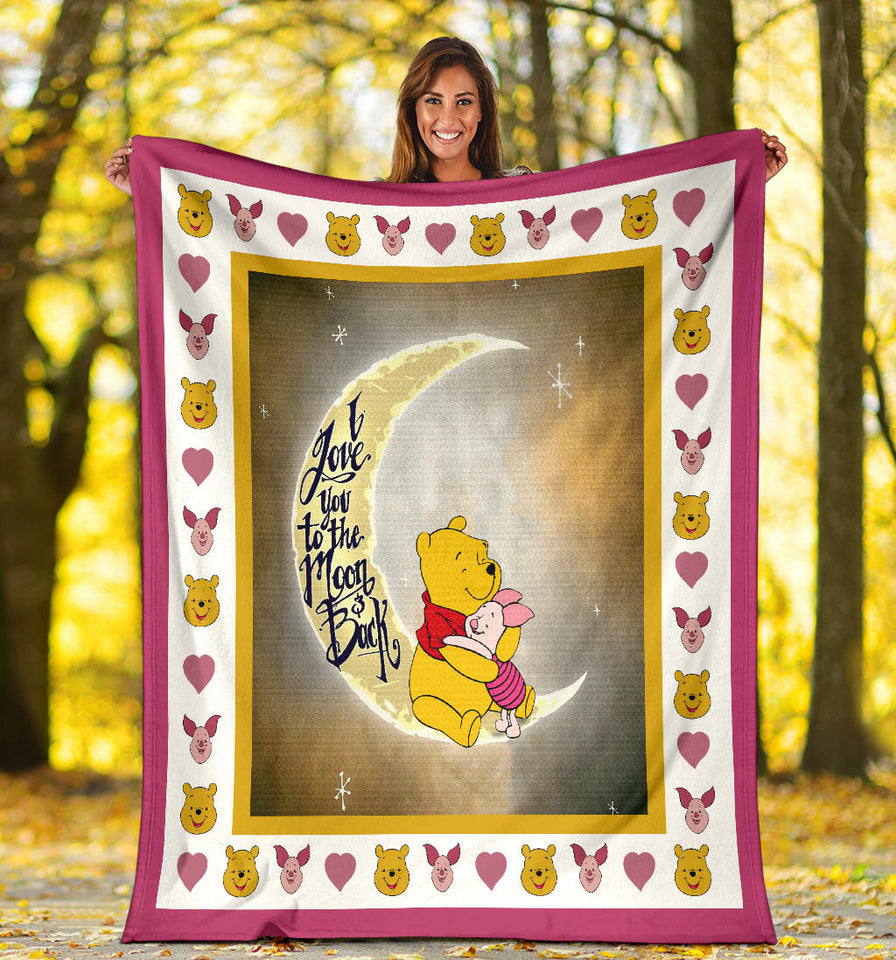 Pooh Blanket I love you to the Moon and back