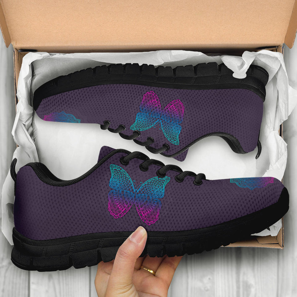 Mandala Butterfly, Handmade Crafted SNEAKERS