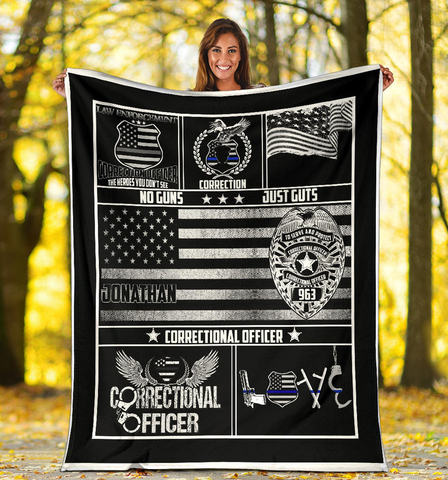 Corrections Officer Thin Silver Grey Gray Line American Flag