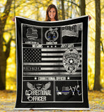 Corrections Officer Thin Silver Grey Gray Line American Flag