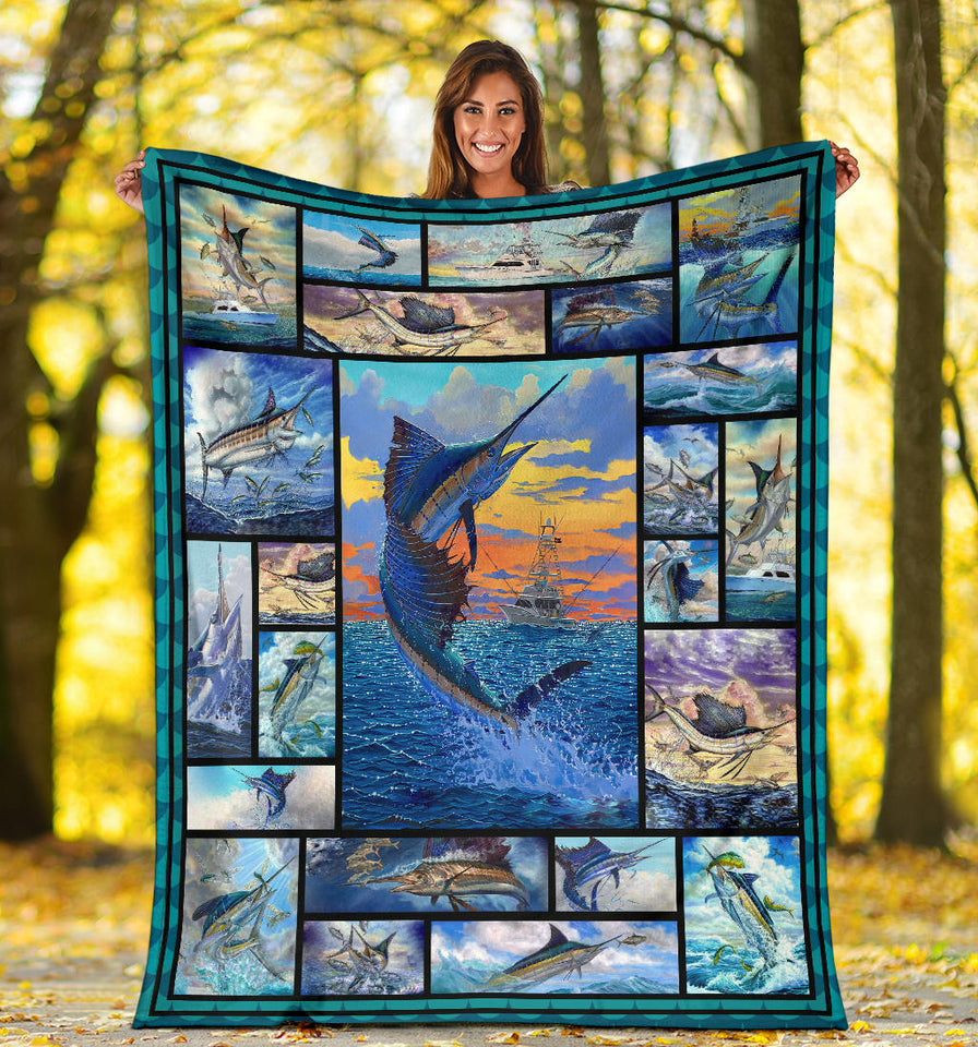 Love Marlin Sailfish Blanket copy