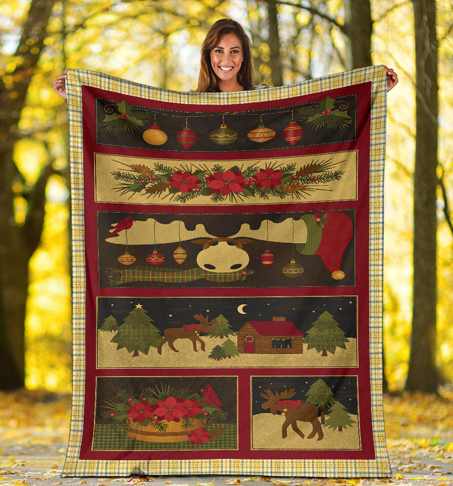 Moose Christmas Blanket