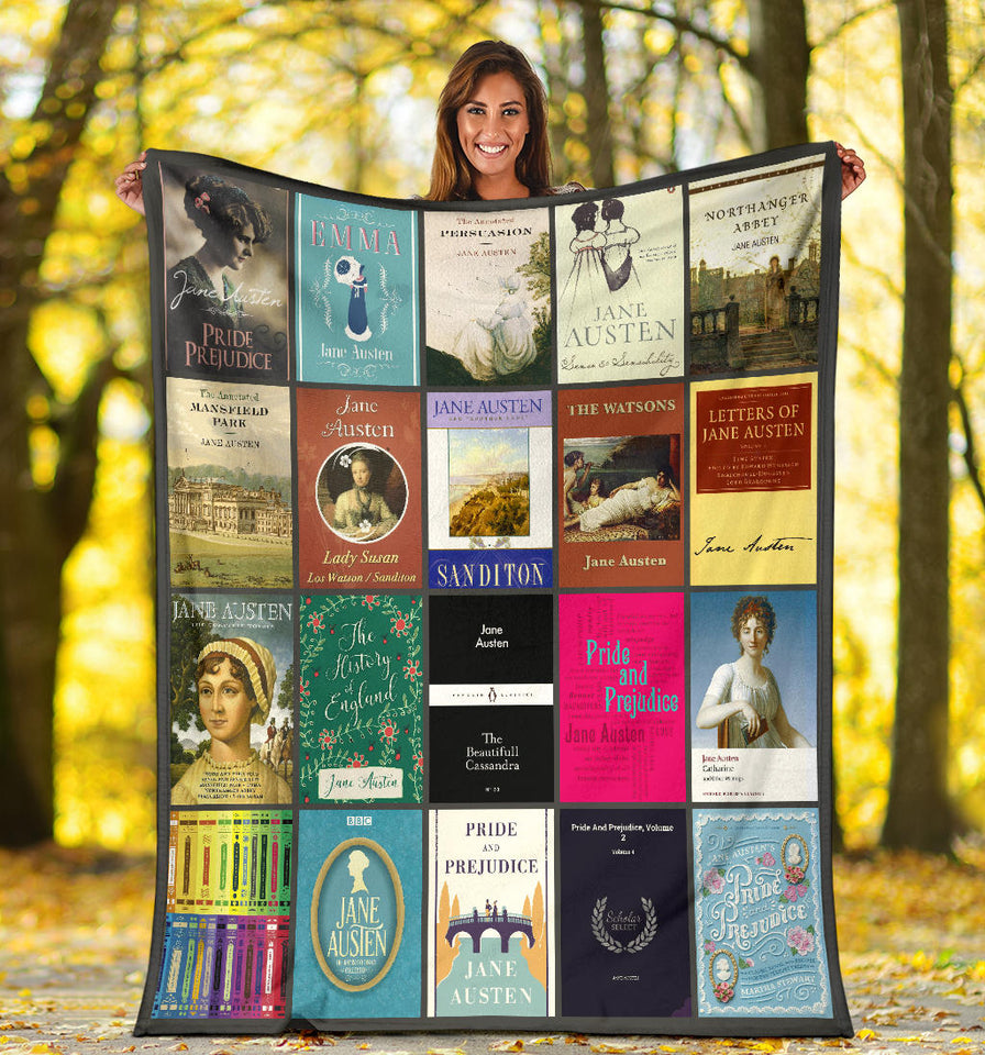 Jane Austen Books Blanket