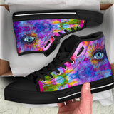 Rainbow Eye, Womens Leather Boots high top