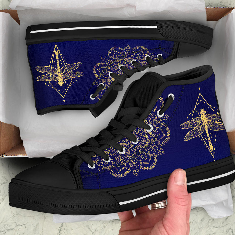Golden Dragonfly, Lotus Mandala Boots high top