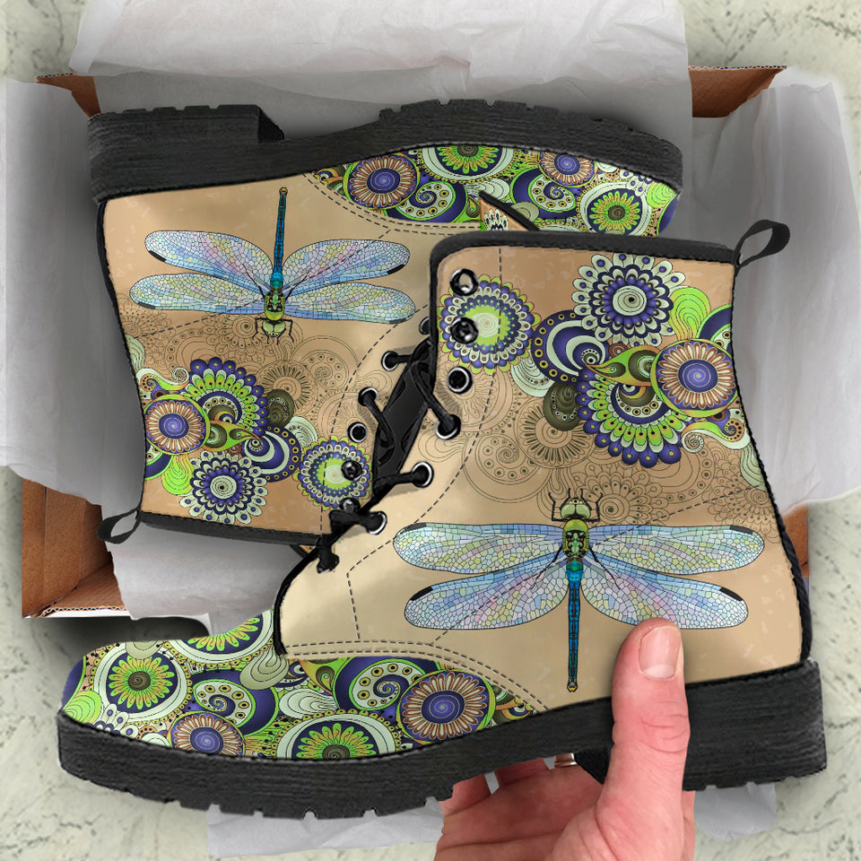 Handcrafted Shoes, Green Dragonfly
