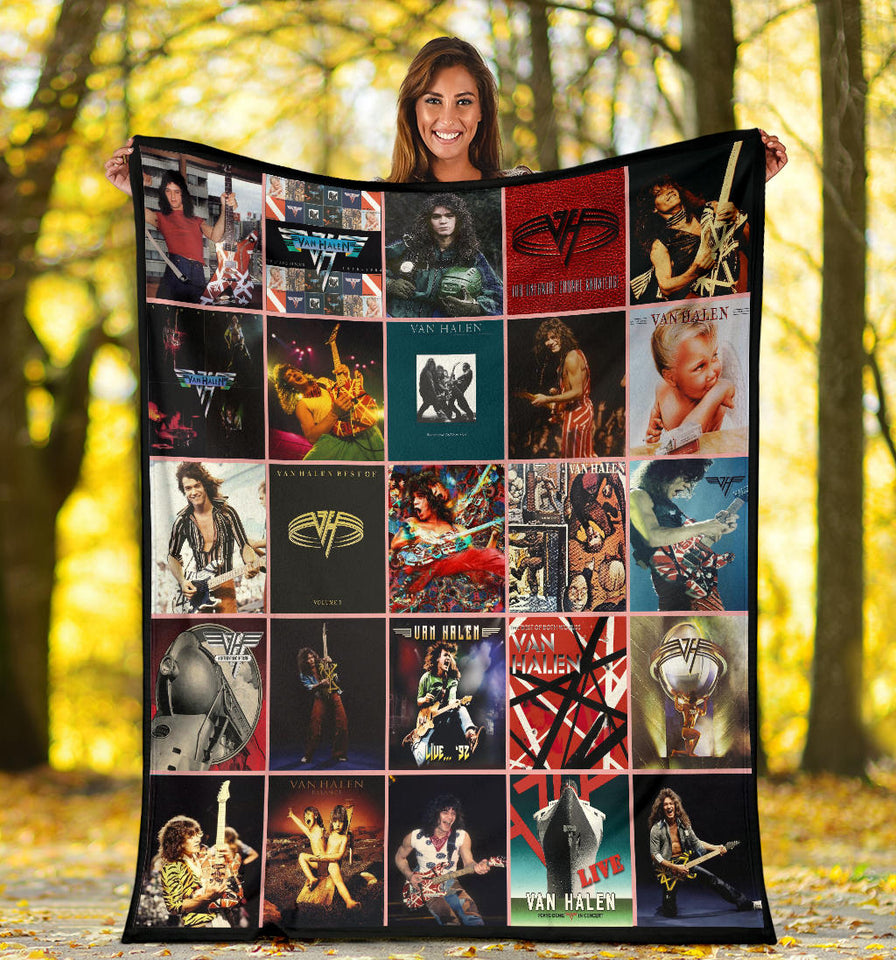 Van Halen Fleece Sherpa Throw Blanket Quilt