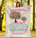 to My Wonderful MOM I Love You 3D Pattern Custom Fleece Photo Blanket Fan Gift for Mom Mother