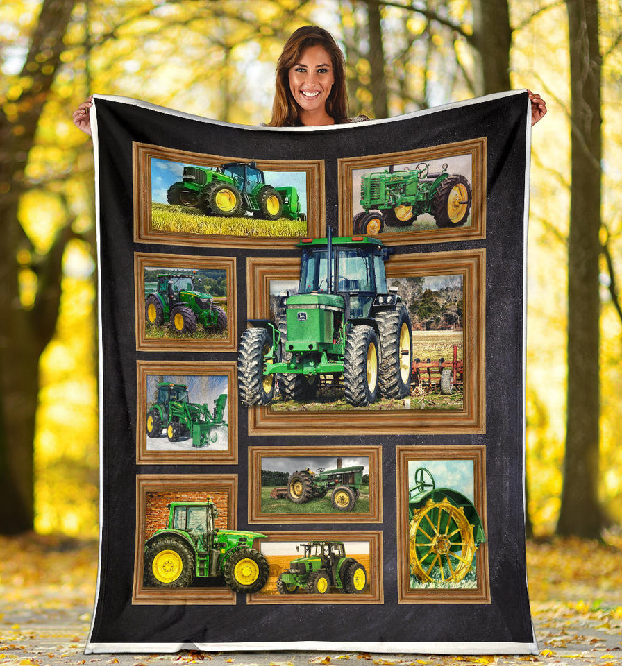 Green Tractor Machinery 3D Custom Fleece