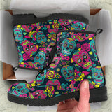 Sugar Skull Boots, Womens Skull Boots, premium Boots Women, Womens Leather Boots, Women Winter Boots, Rain Boots Womens