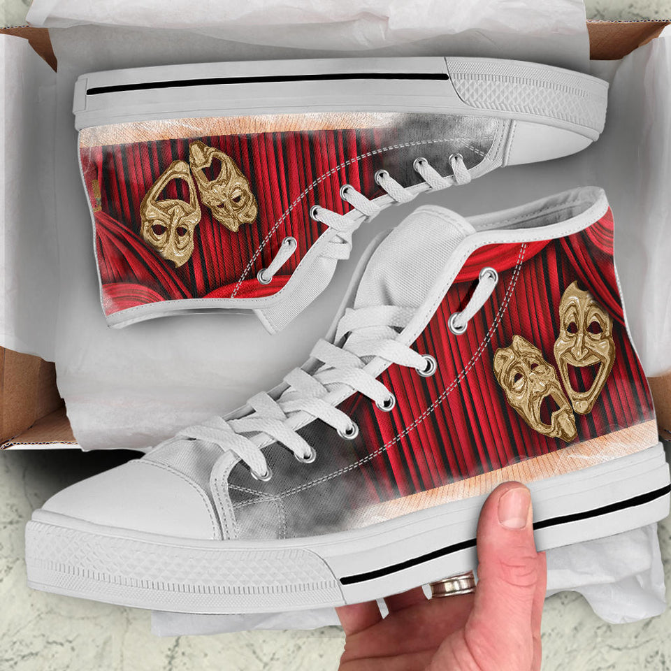 Theater with Masks, Stage and Curtain Custom Made Shoes