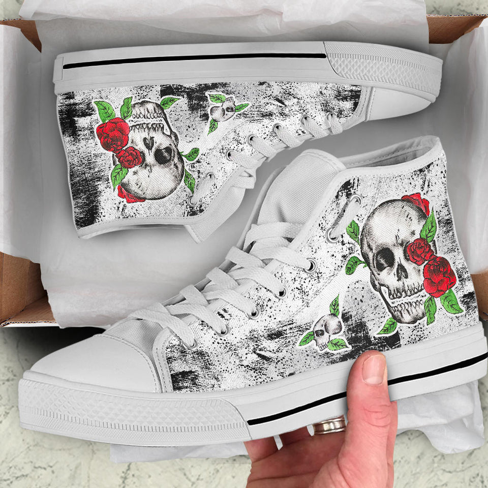 Skull with Roses Hand painted shoes