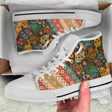 Santa Muerte Custom Sneakers, Sugar Skull Custom Shoes, Santisima Muerte Hand Painted Shoes