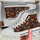 custom shoes vintage dollar bling gangtsa tattoo flowers roses colour day of the dead cult gothic guns converse shoes sneakers sneakers