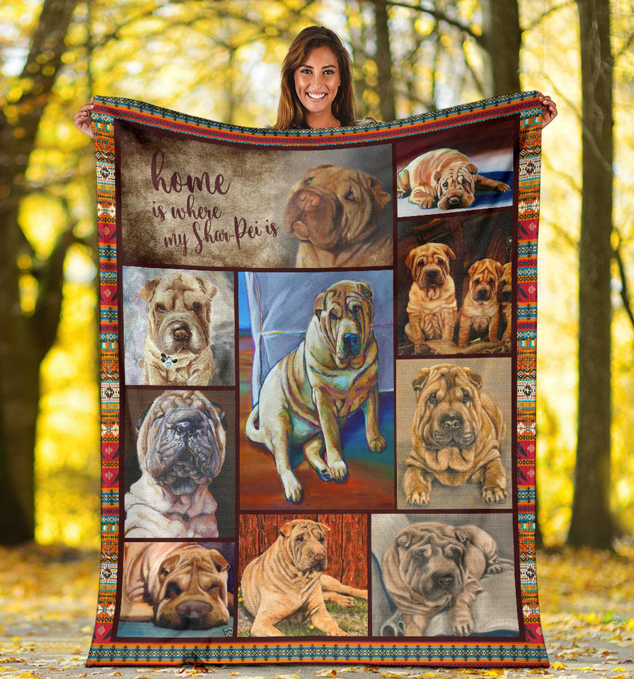 Shar-Pei Dog Blanket Shar-Pei Love Quilt