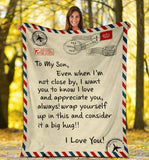 To My Son I Love You Letter Blanket