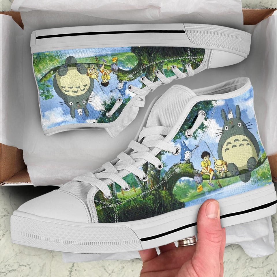 Totoro High Top Shoes, My Neighbor Totoro Unisex Hightop Sneaker, Anime Shoes
