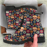 Sugar Skull Boots, Womens Skull Boots, Handmade Shoes Women