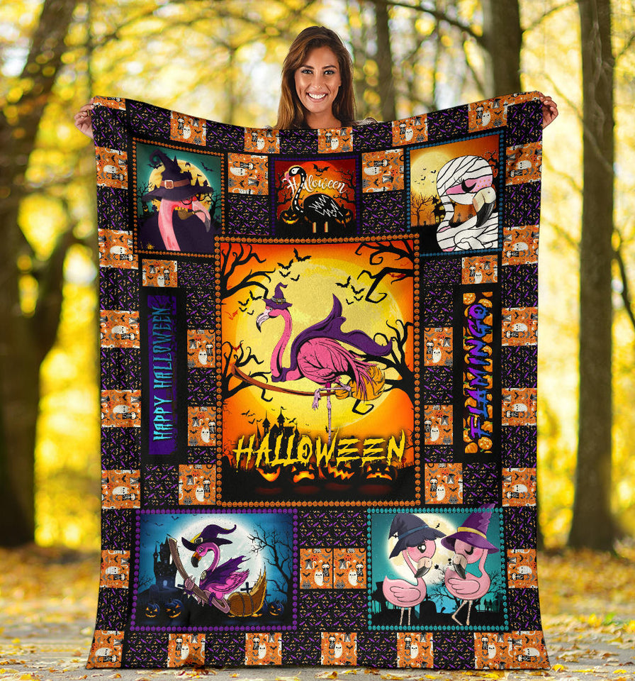 Halloween Flamingo Blanket