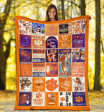 Clemson Tiger Fleece Sherpa Throw Blanket
