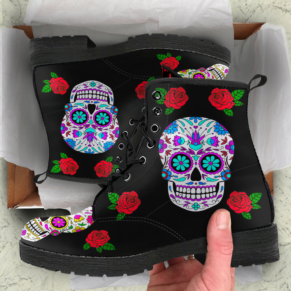 Wicked Skulls, Vegan Leather Boots, Womens Skull boot, Ankle Boots Women, Boho Chic, Bohemian Style, womens Handmade Boot