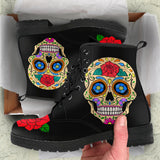 Sugar Skull, Womens Leather Boots, skul Boots, Handmade Shoes, Womens Winter Boots, Womens Rain Boots, Womens Casual Boots, Bohemian Shoes