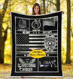 Corrections Officer Thin Silver Grey Gray Line American Flag2