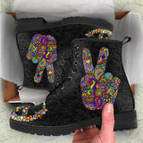 Peace Sign Symbol, Meditation Zen Yoga, Women's Boots