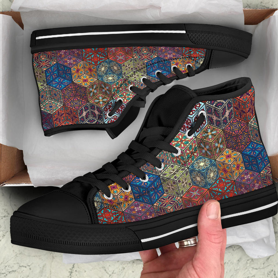 Mandala Boxes, Polar Boots, Multi Colored, Lace Up Boots, Women's Boots