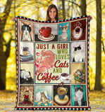A Girl Who Loves Cats And Coffee Blanket