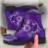 Sun and Moon Galaxy Handcrafted Women's Booties Vegan-Friendly Leather Boots