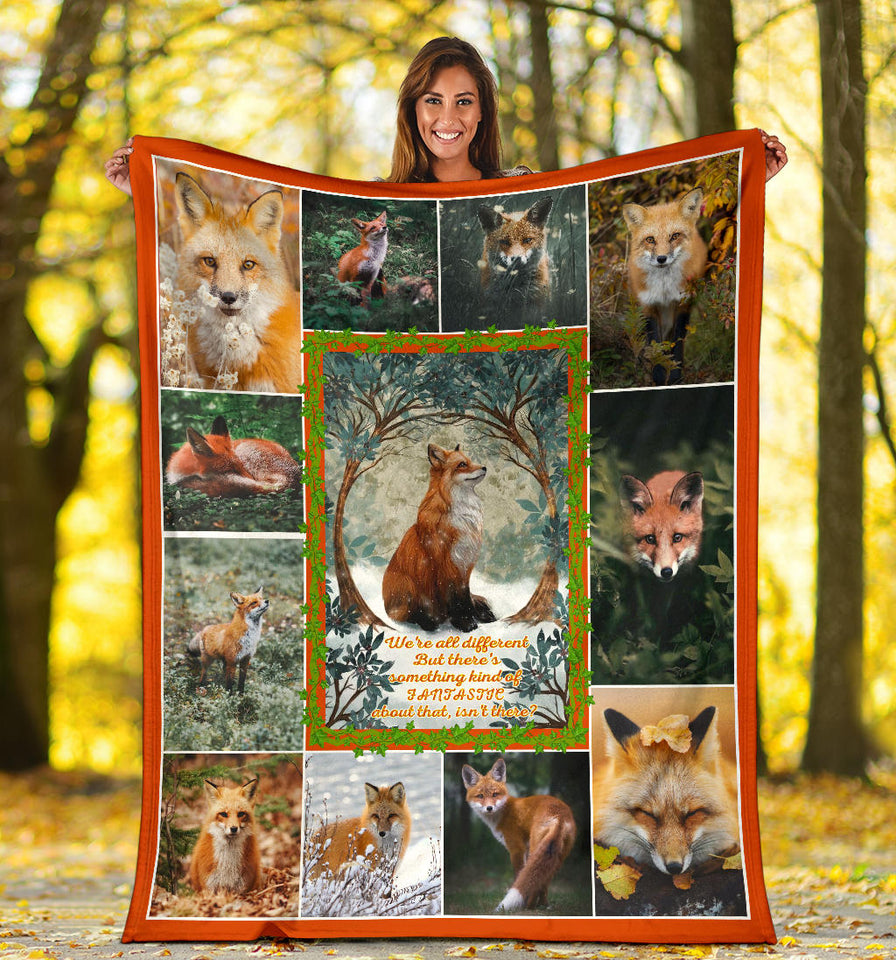 Love Fox Blanket Nature Love Red Foxes Quilt copy