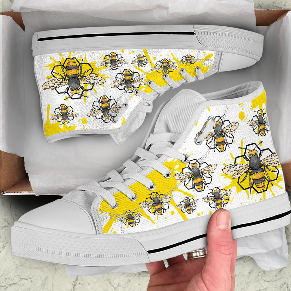 Golden Bee hand painted shoes
