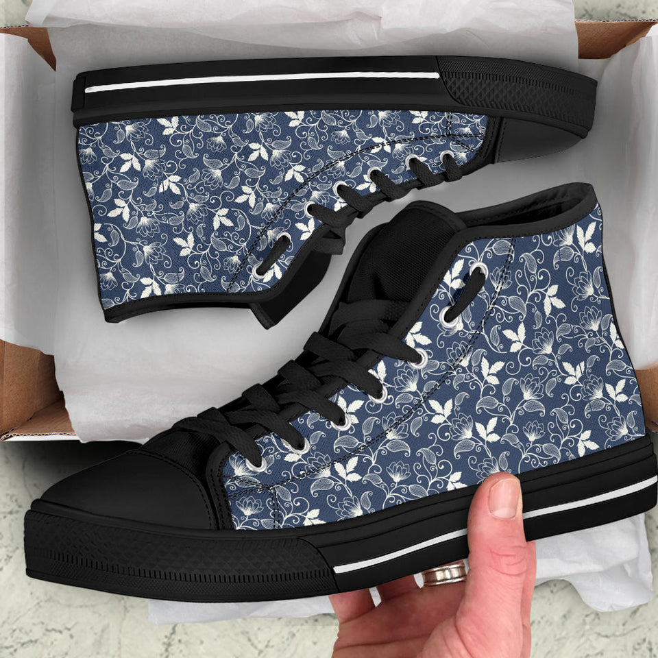 Flower Fractal, Handmade Boots, Leather Boots high top