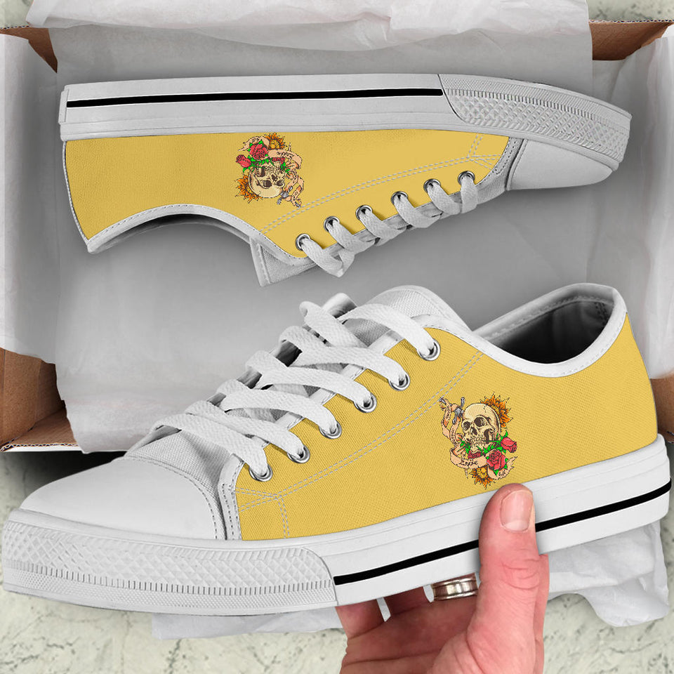 Polar Boots, Sugar Skull, Women's Boots, Yellow Color, Lace Up Boots