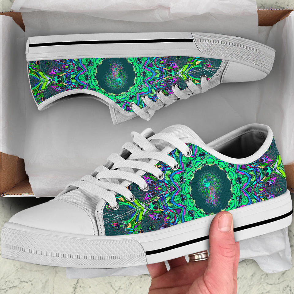 Peacock Mandala, Turquoise Teal Green, Women_s Boots, Vegan