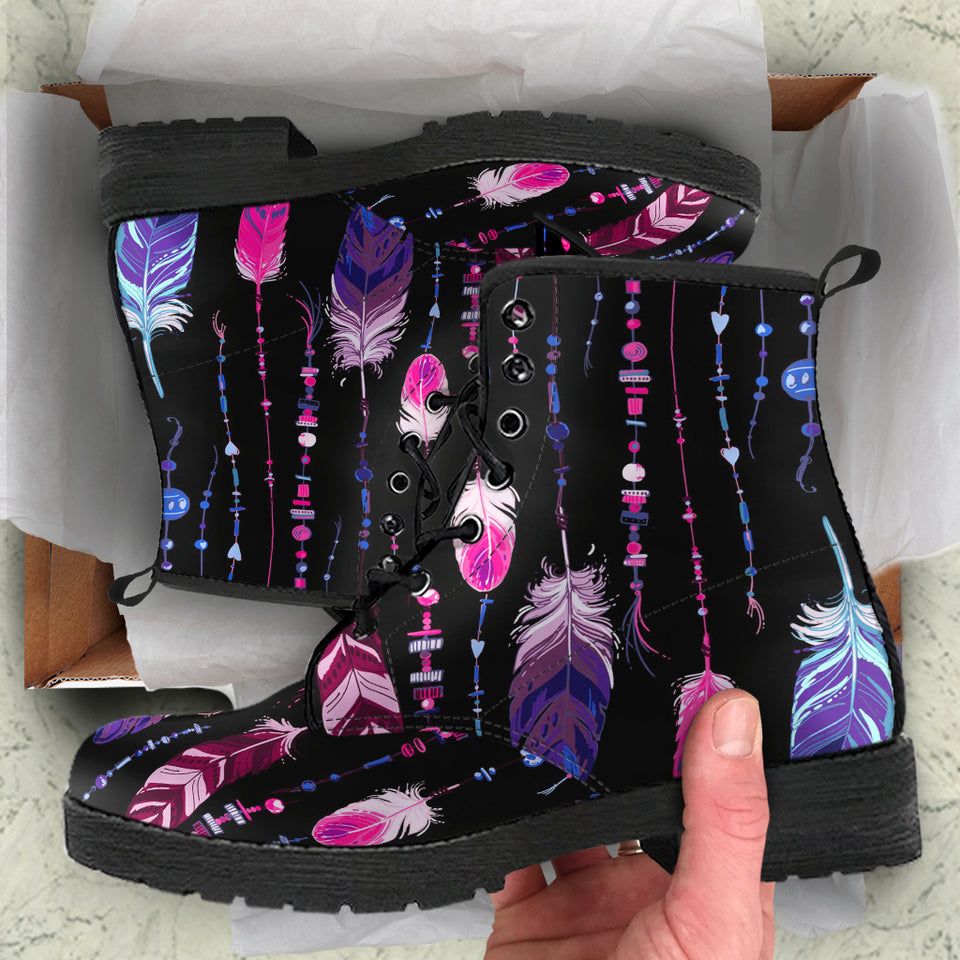 Ethnic Feathers, womens Leather Boots, Ethnic Boots, Lace Up Boots, Winter Boots, Womens Rain Boots, Custom boots, Vegan Leather Boots