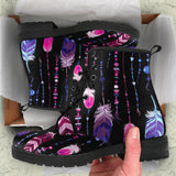 Ethnic Feathers, womens Leather Boots, Ethnic Boots, Lace Up Boots, Winter Boots, Womens Rain Boots, Custom boots, Vegan Leather Boots