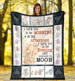 Elephant Blanket I love you in the morning and in the afternoon Quilt copy
