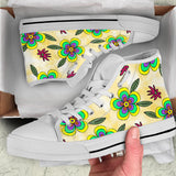 Womenâ€™s high top canvas shoes, Floral sneakers Retro shoes