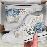 Cheshire Cat High Top Sneaker, Alice in Wonderland Shoes Women's Canvas Sneakers