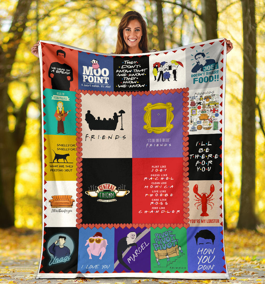 Mr.Jyotis Friends Blanket - We were On a Break Moo Point They Donâ€™t Know That We Know They Know We Know Pivot Cozy Plush Fleece Blanket One Size/White (60"x80") PL
