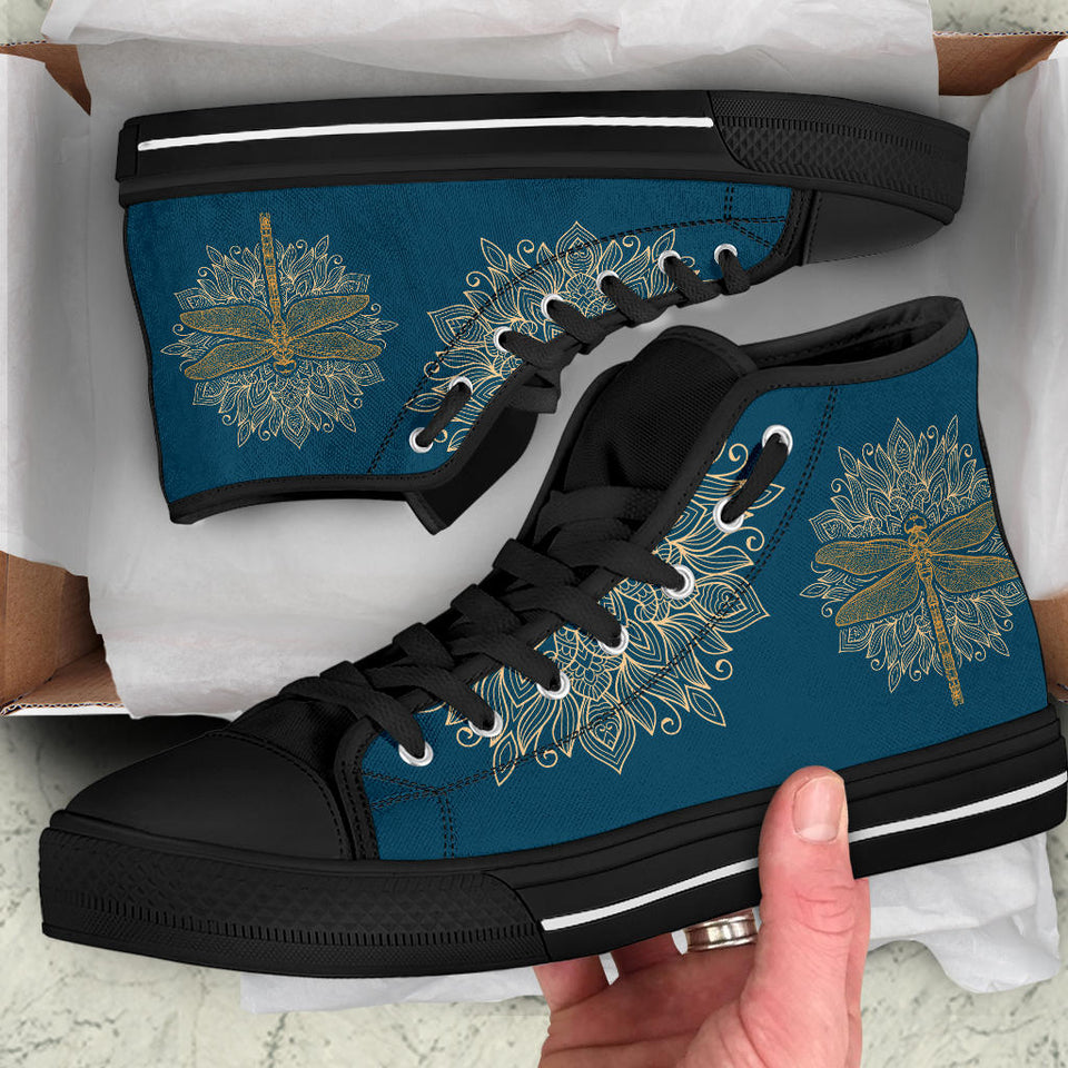 Handcrafted Boots, Gold Mandala