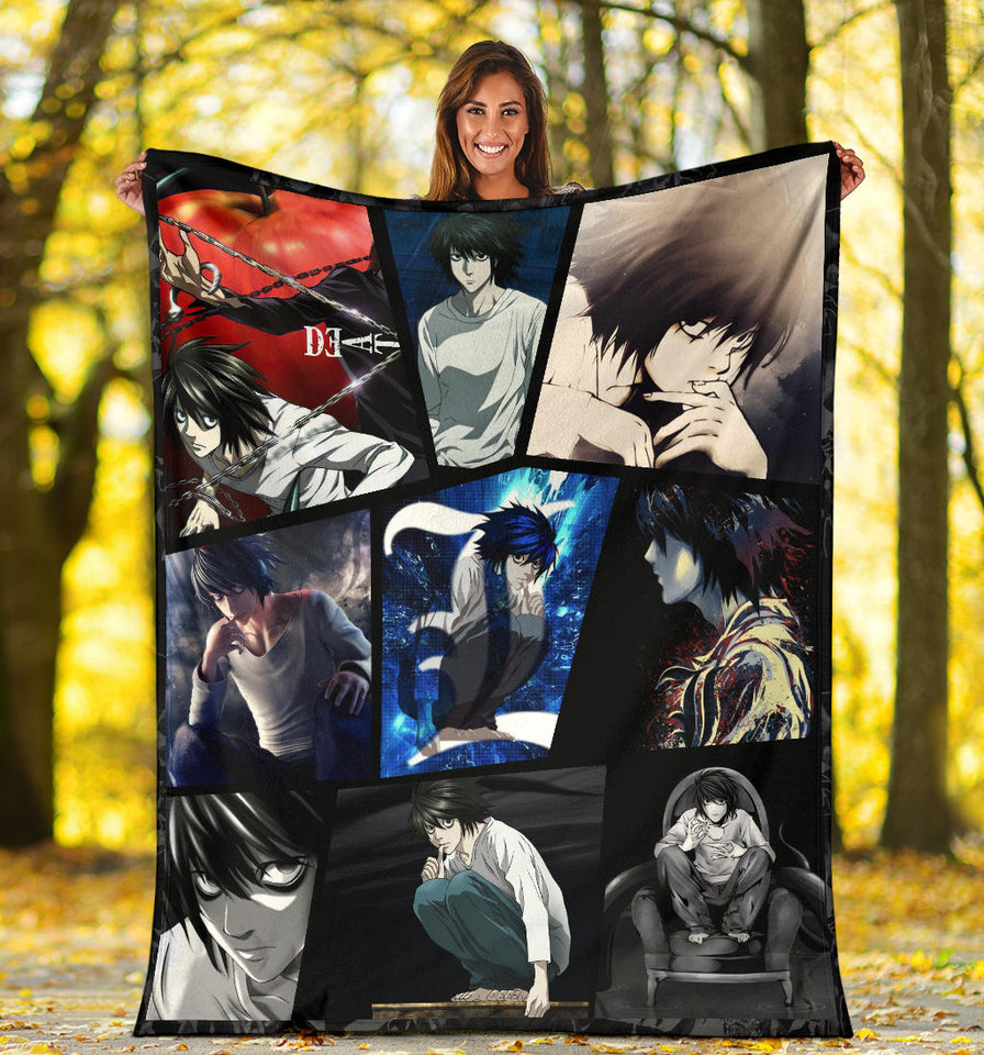 L Death Note Fleece Sherpa Throw Blanket Quilt for Bedroom Living Room 2