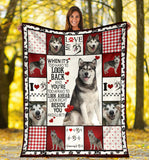 Husky Dog Fleece Throw Blanket Quilt I will always be by your side
