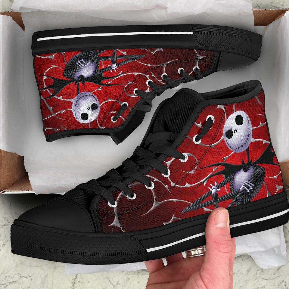 The Nightmare Before Christmas High Top Shoes, Jack Skellington High Top Black