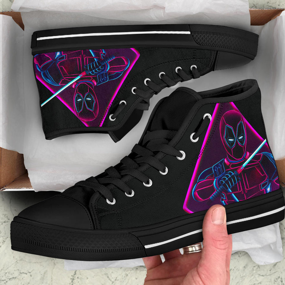 Deadpool Neon Converse Style Shoes